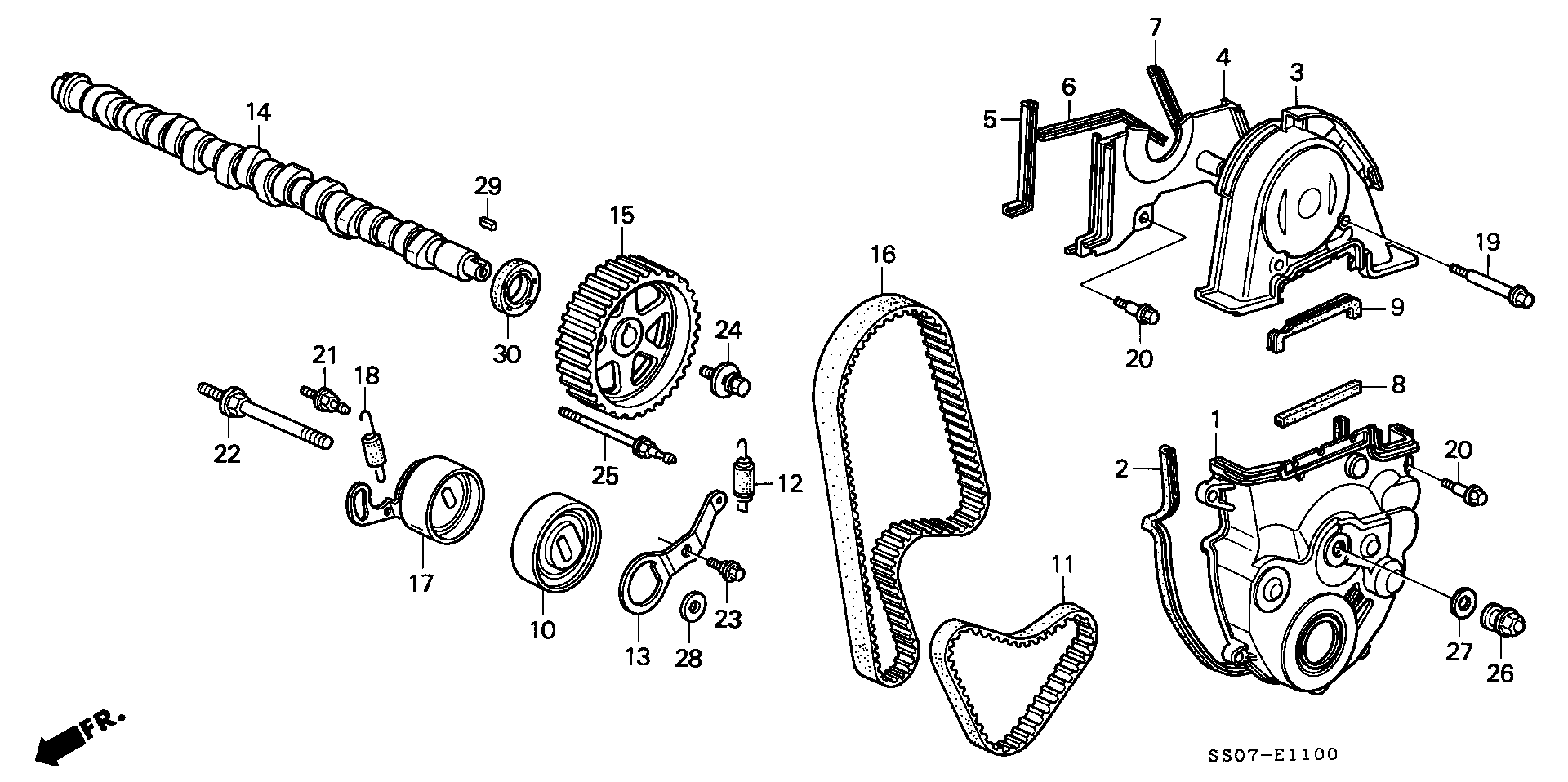 Honda 14400-PT0-004 - Ангренажен ремък vvparts.bg