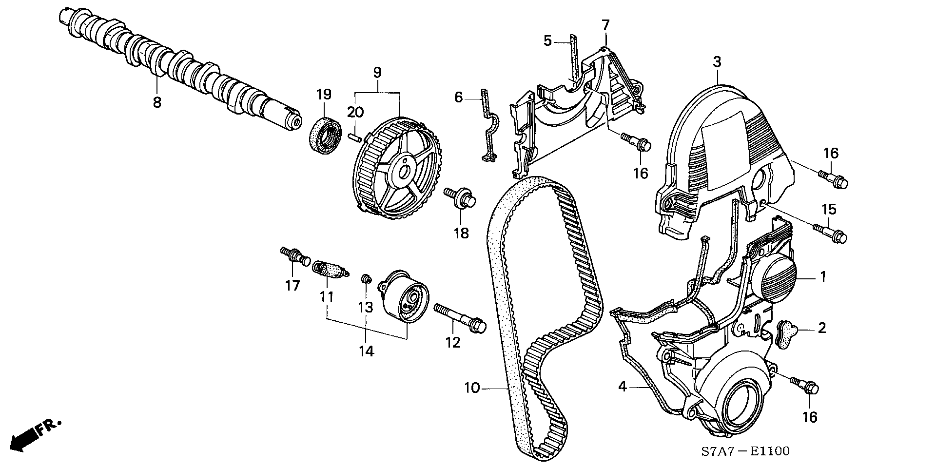 Honda 14516-PLC-000 - Комплект ангренажен ремък vvparts.bg