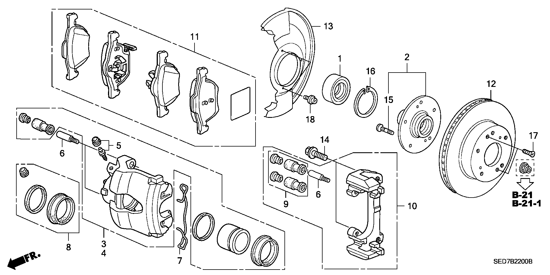 MAZDA 45022-SEA-E01 - Комплект спирачно феродо, дискови спирачки vvparts.bg