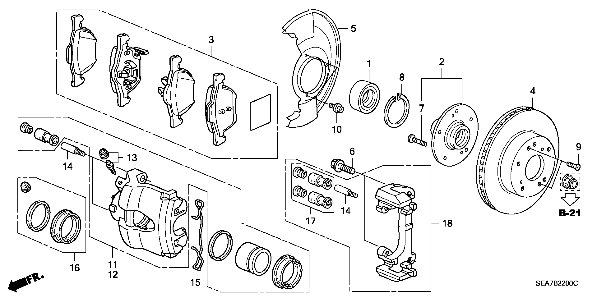 Honda 45001-SEA-E01 - Спирачен апарат vvparts.bg