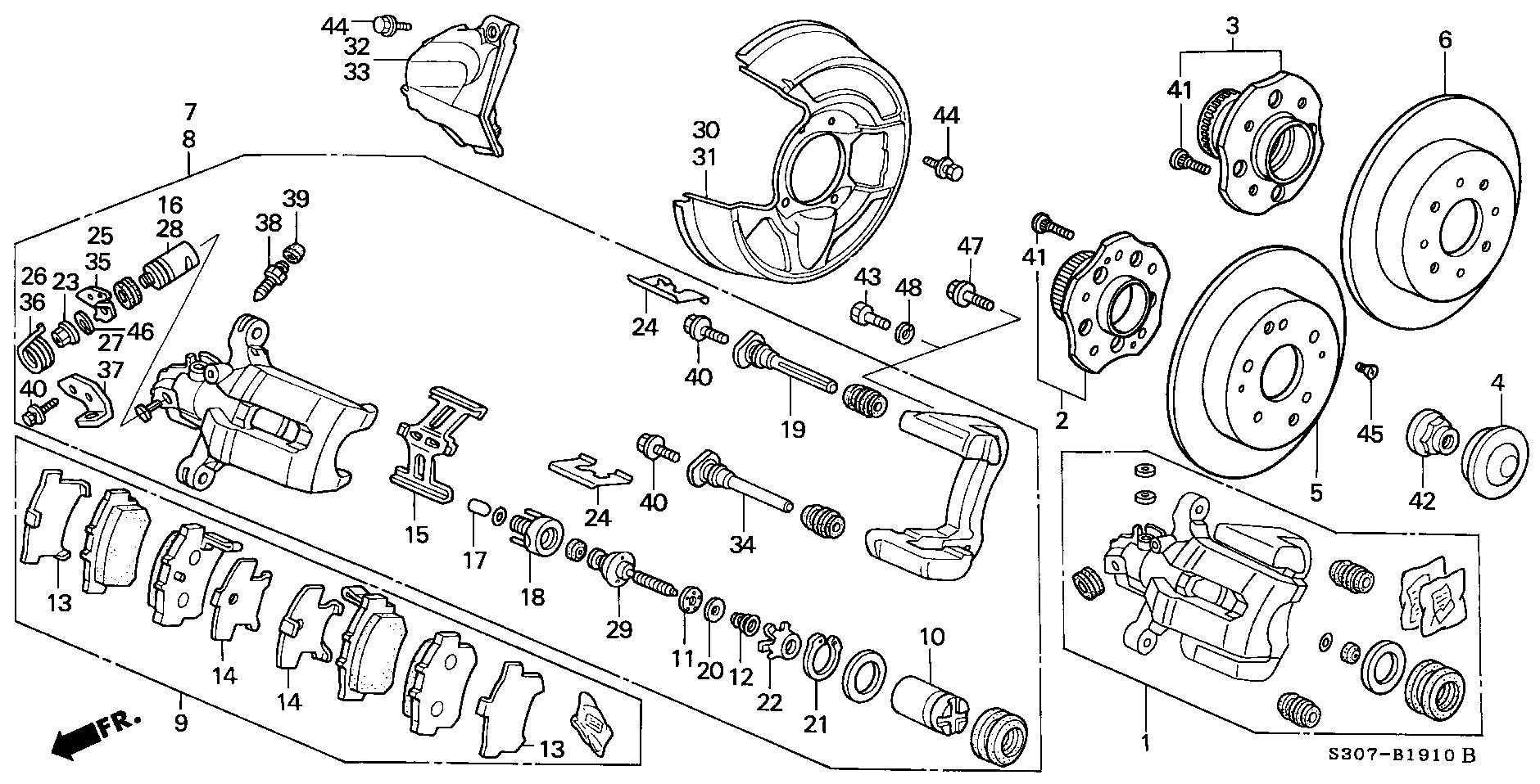 ACURA 43022SV4A20 - Комплект спирачно феродо, дискови спирачки vvparts.bg