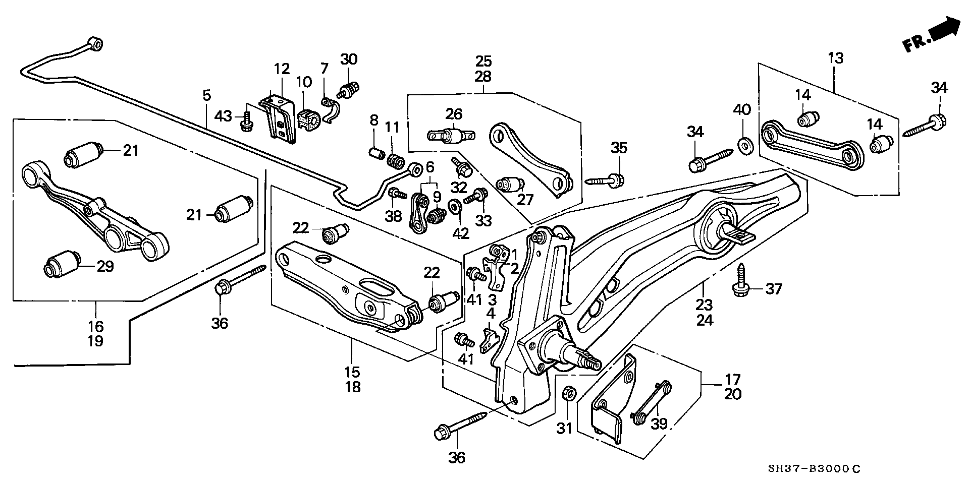 Honda 52622-SH3-010 - Тампон, носач vvparts.bg