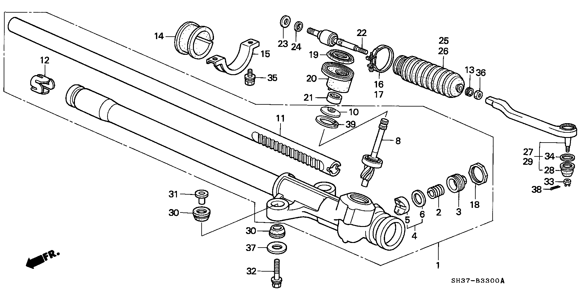 Honda 53560-SH3-013 - Накрайник на напречна кормилна щанга vvparts.bg