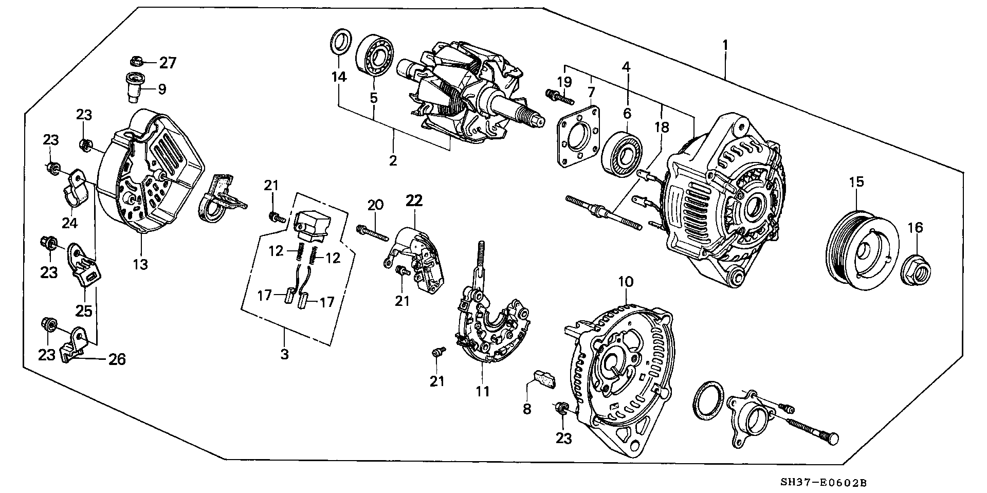 Honda 31150-PE7-662 - Регулатор на генератор vvparts.bg