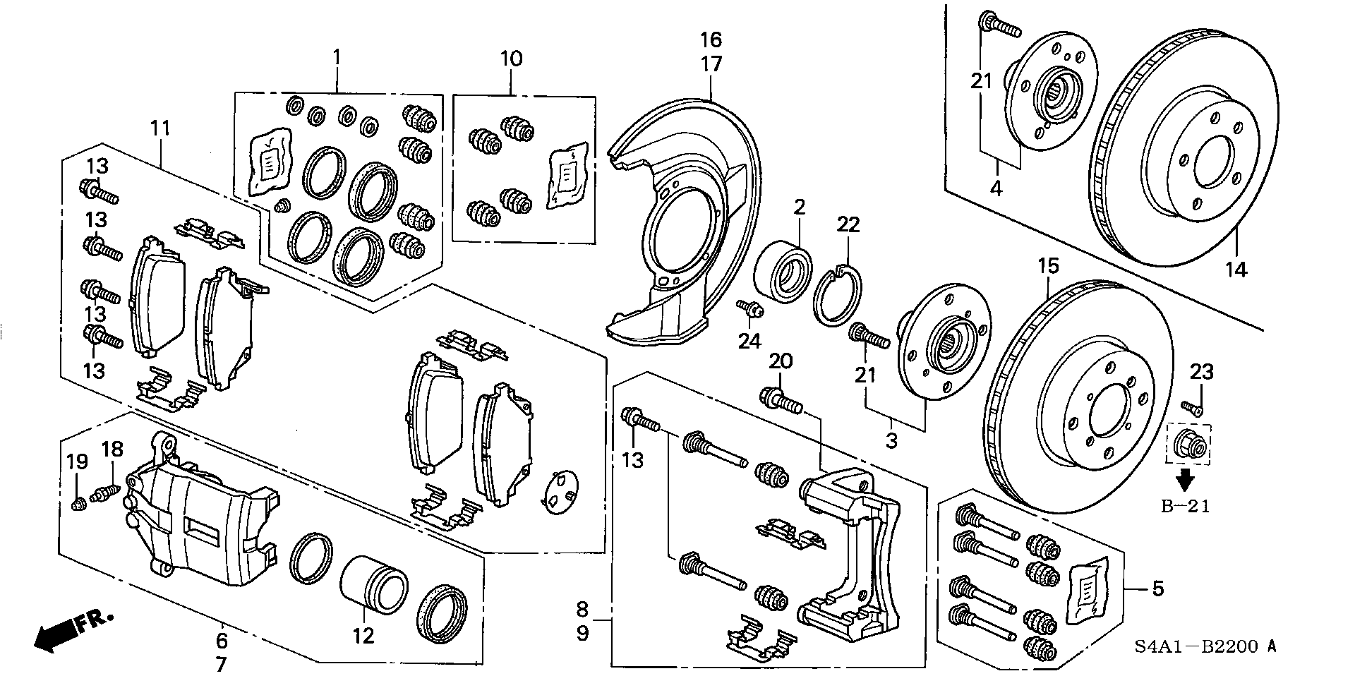 Honda 45216S1AE01 - Бутало, спирачен апарат vvparts.bg