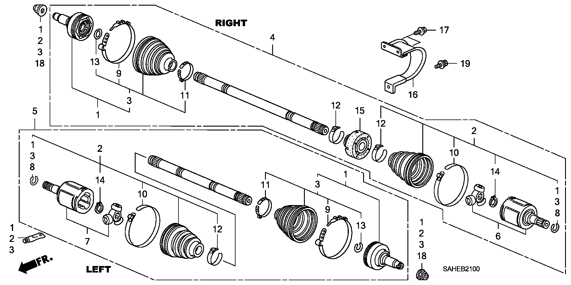 Honda 44306-SEN-P00 - Каре, полуоска vvparts.bg