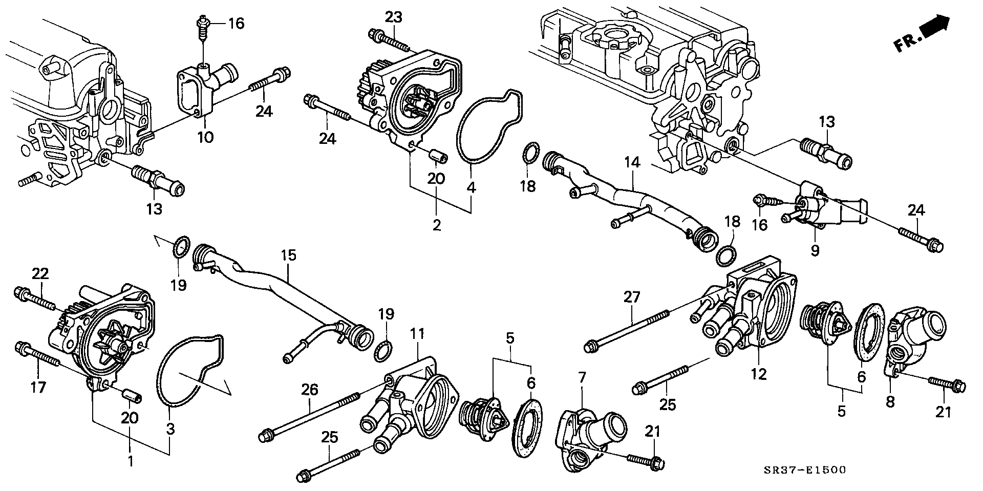 Honda 19 200 P01 003 - Водна помпа vvparts.bg