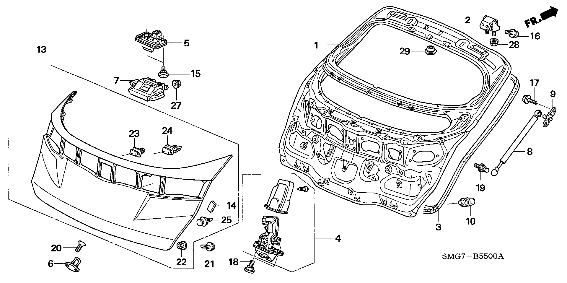 Honda 74820-SMG-E02 - Газов амортисьор, багажно / товарно пространство vvparts.bg