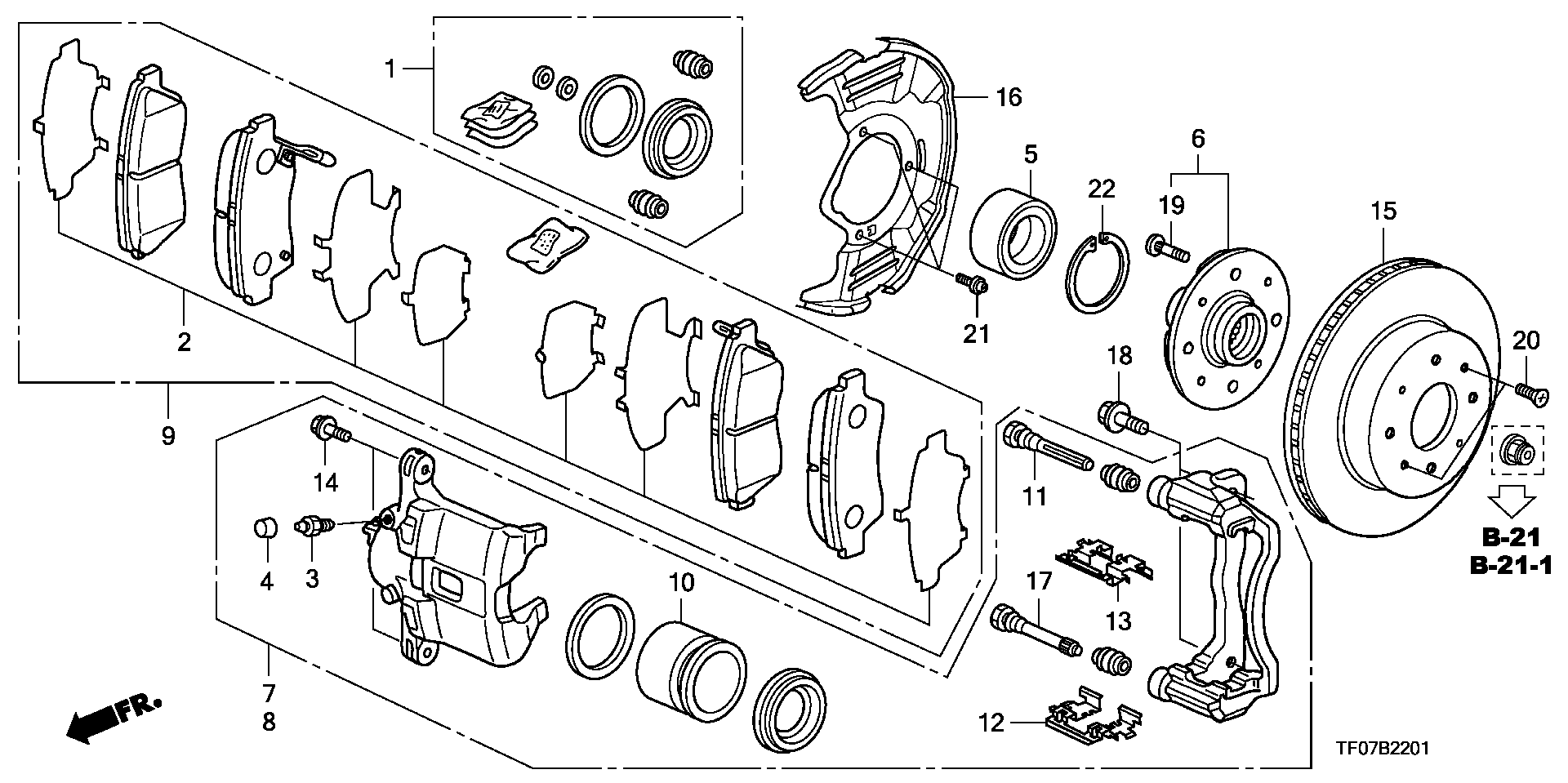 KIA 45022TF0G01 - Комплект спирачно феродо, дискови спирачки vvparts.bg