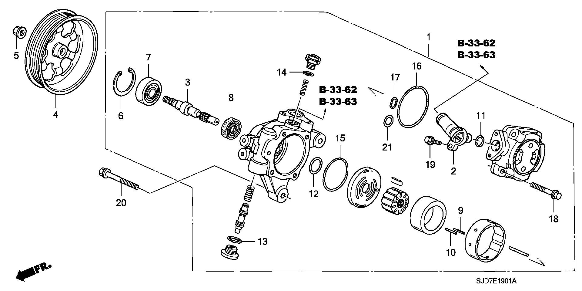 Honda 56110-RJJ-G01 - Хидравлична помпа, кормилно управление vvparts.bg