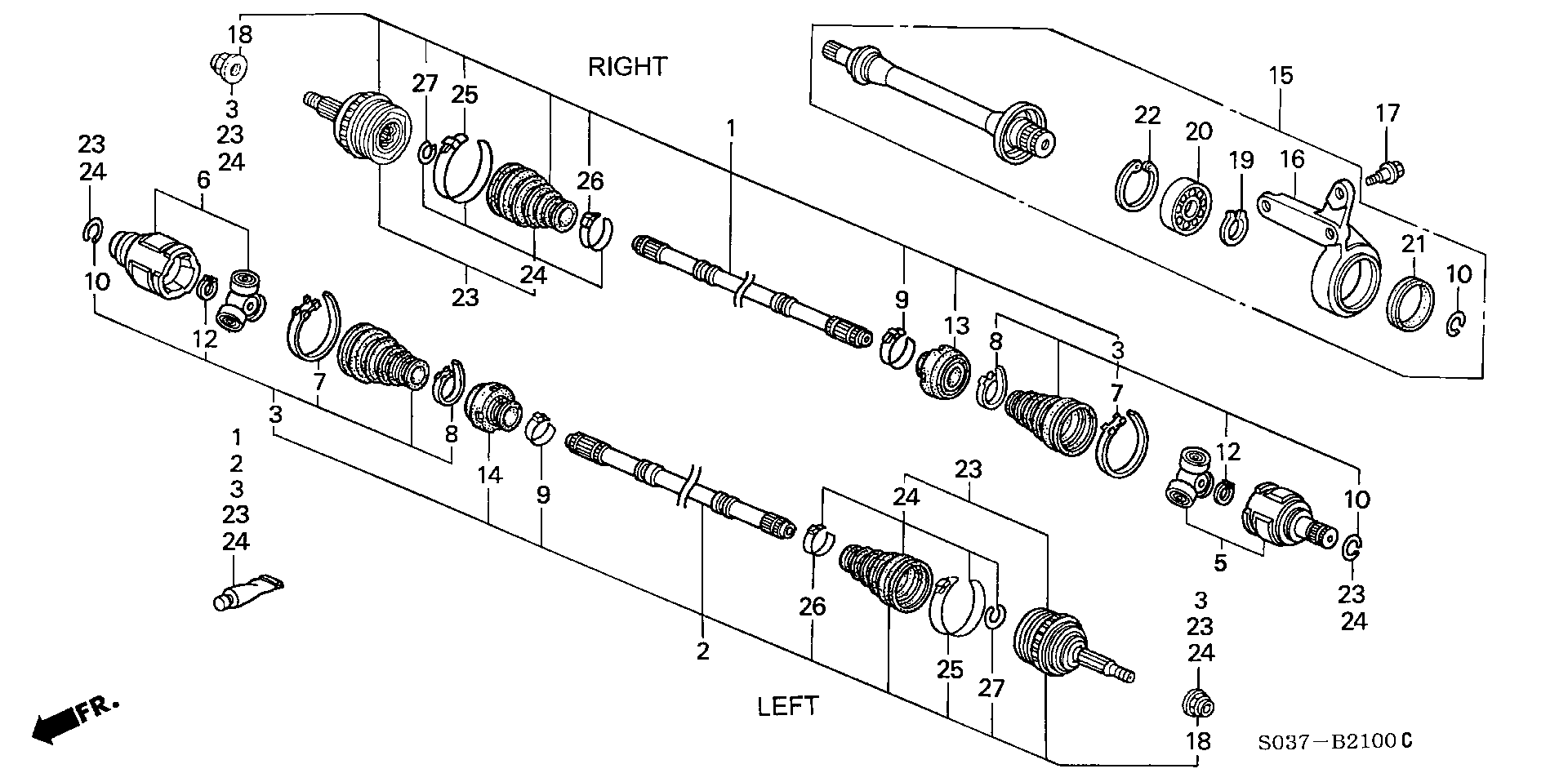 Honda 44310-S04-300 - Каре комплект, полуоска vvparts.bg