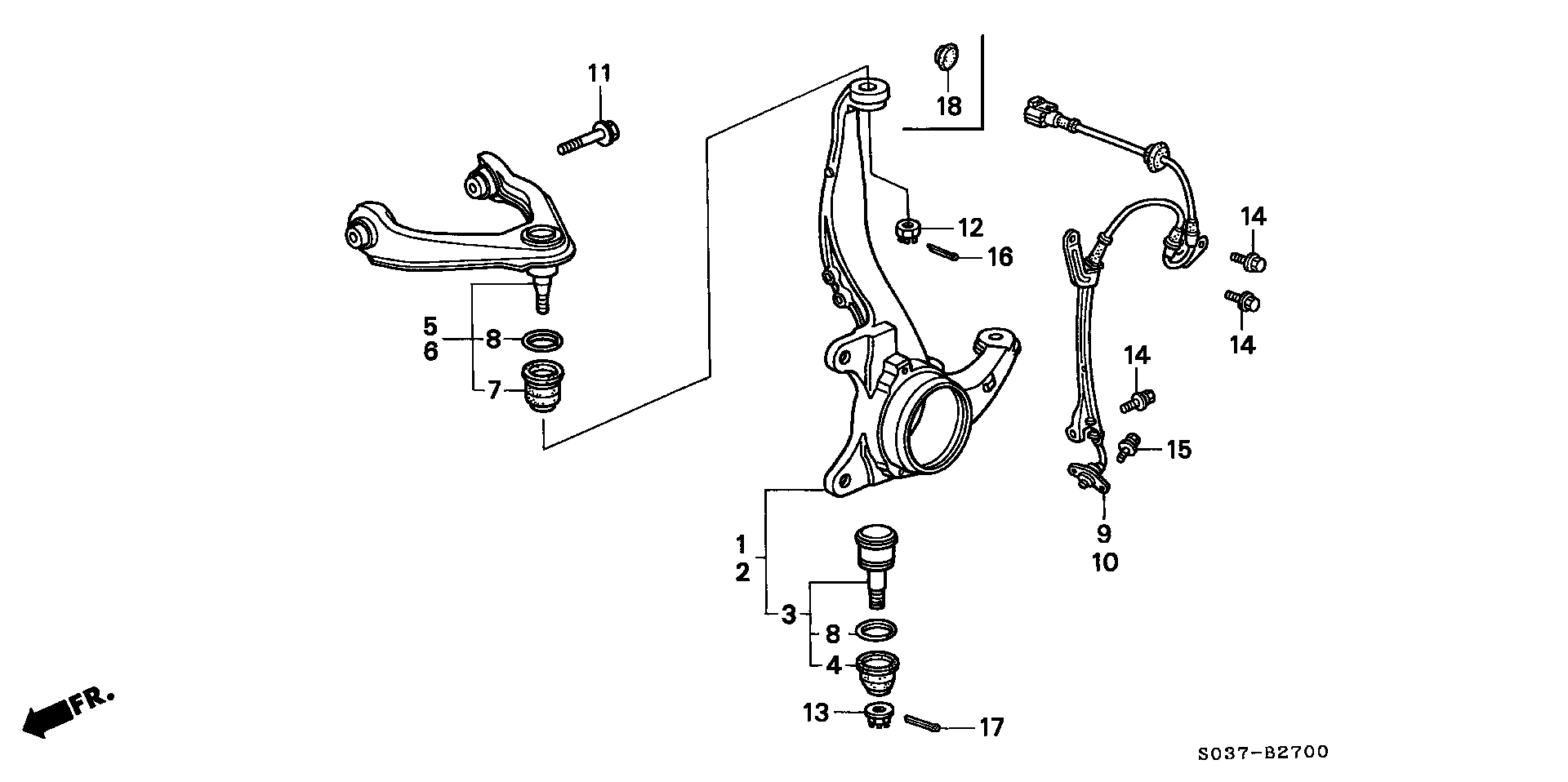 Honda 51460-S04-023 - Носач, окачване на колелата vvparts.bg