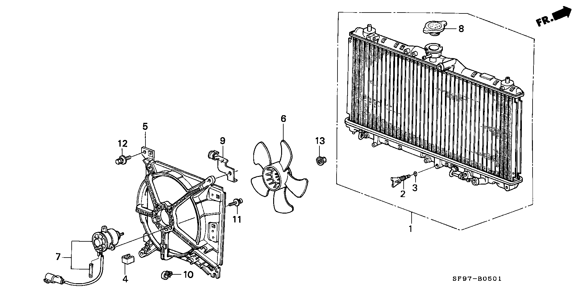 Honda 19 010 PK2 663 - Радиатор, охлаждане на двигателя vvparts.bg