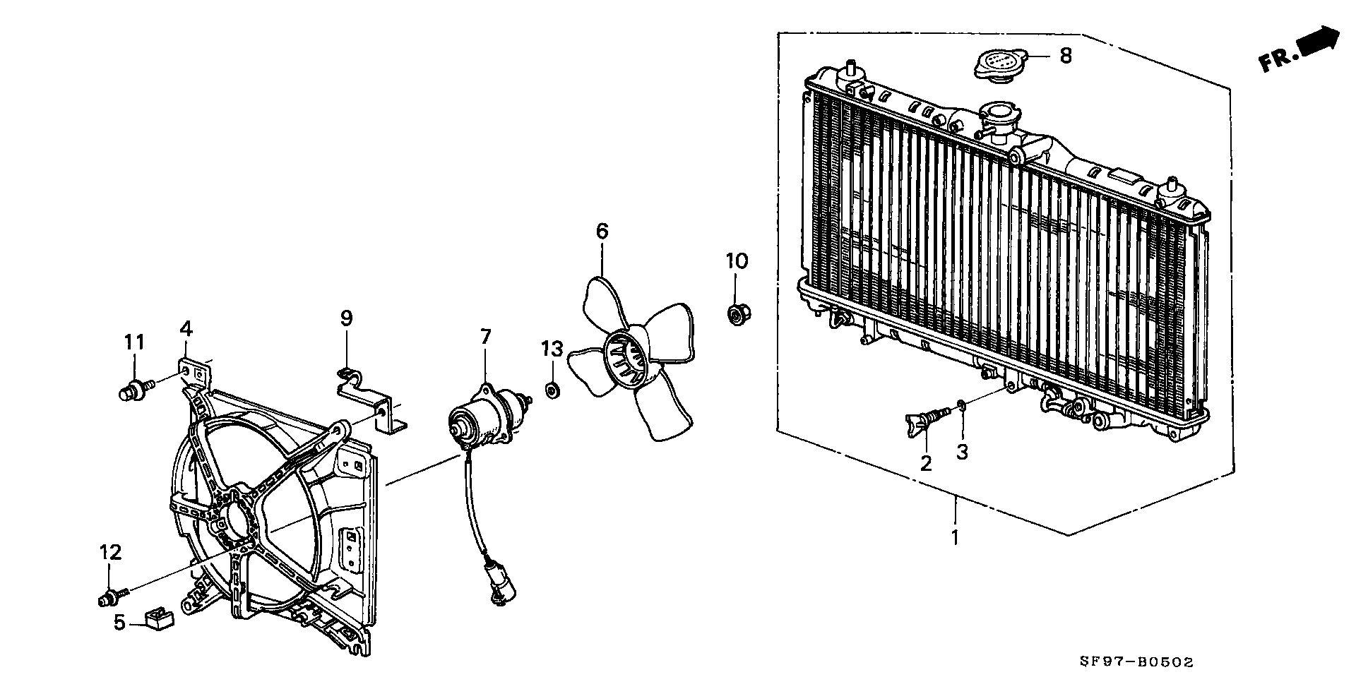 Honda 19 010 PK2 752 - Радиатор, охлаждане на двигателя vvparts.bg