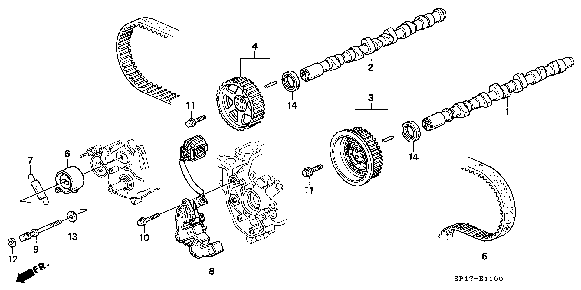 Honda 14400-PY3-004 - Ангренажен ремък vvparts.bg