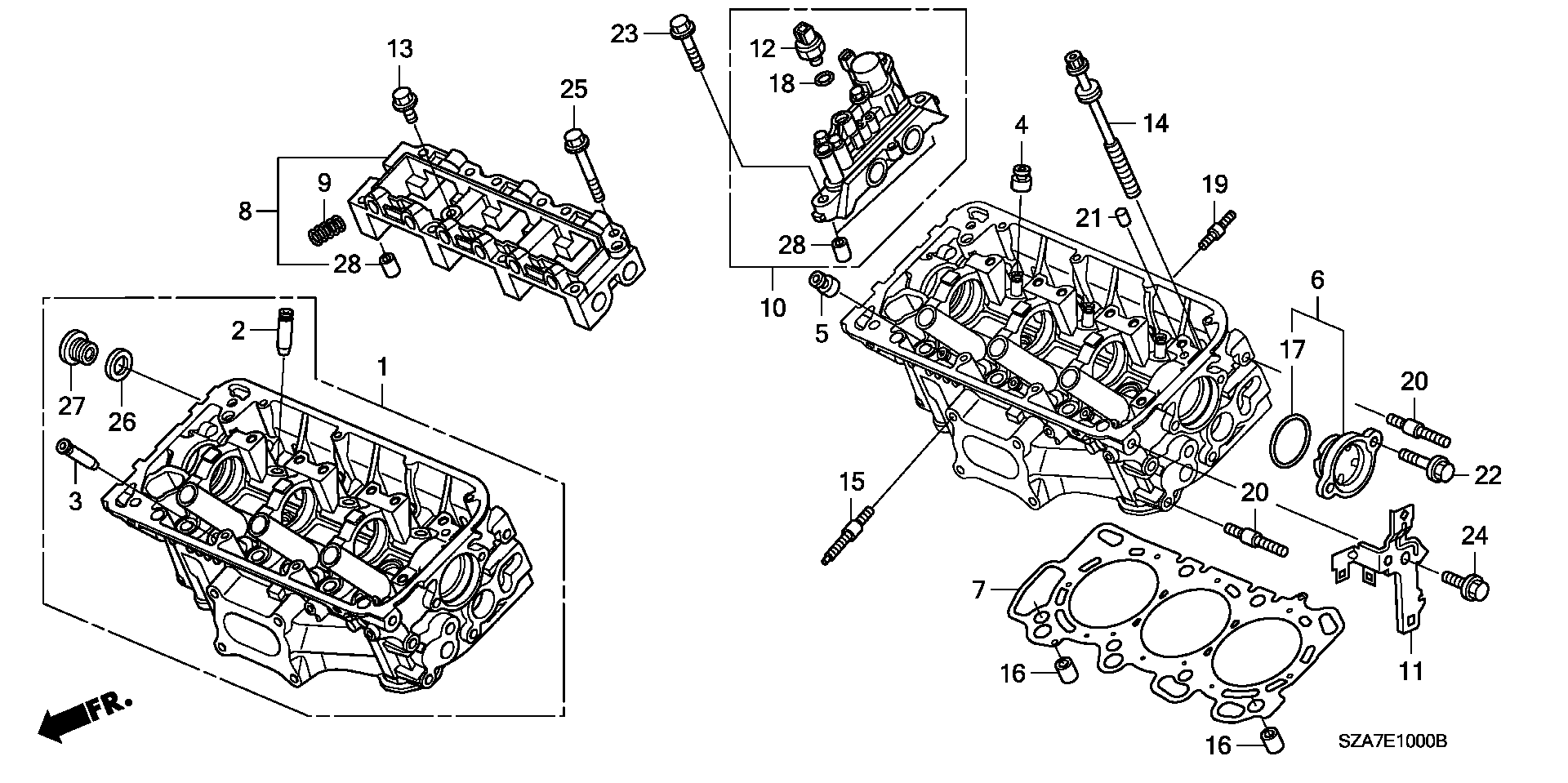 Honda 12251-R70-A01 - Гарнитура, цилиндрова глава vvparts.bg