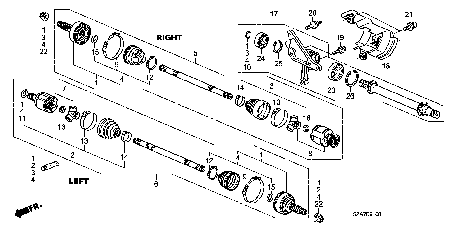 Honda 44017-SZA-A01 - Маншон, полуоска vvparts.bg