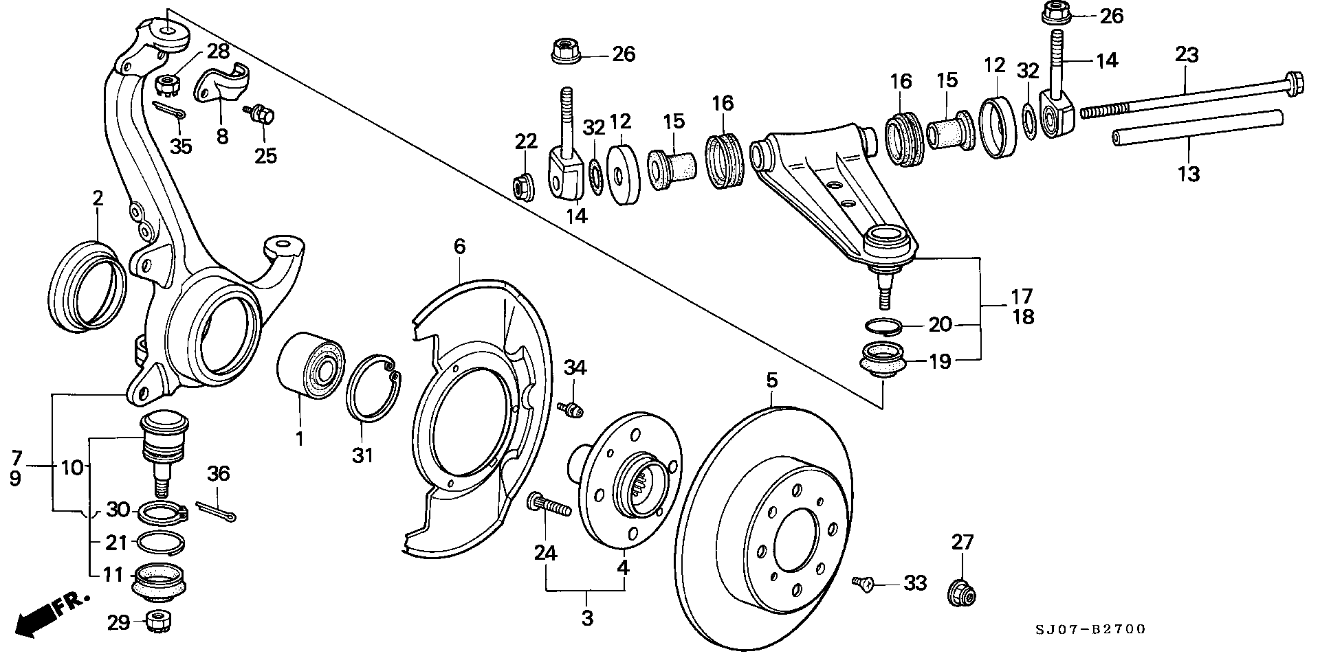 Honda 51220-SB0-003 - Шарнири vvparts.bg