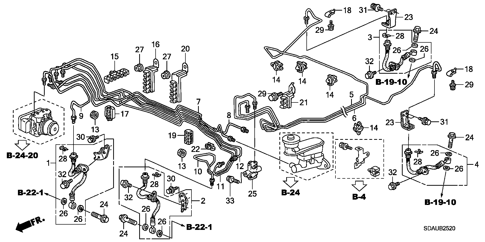 Honda 01464-SDA-A01 - Спирачен маркуч vvparts.bg