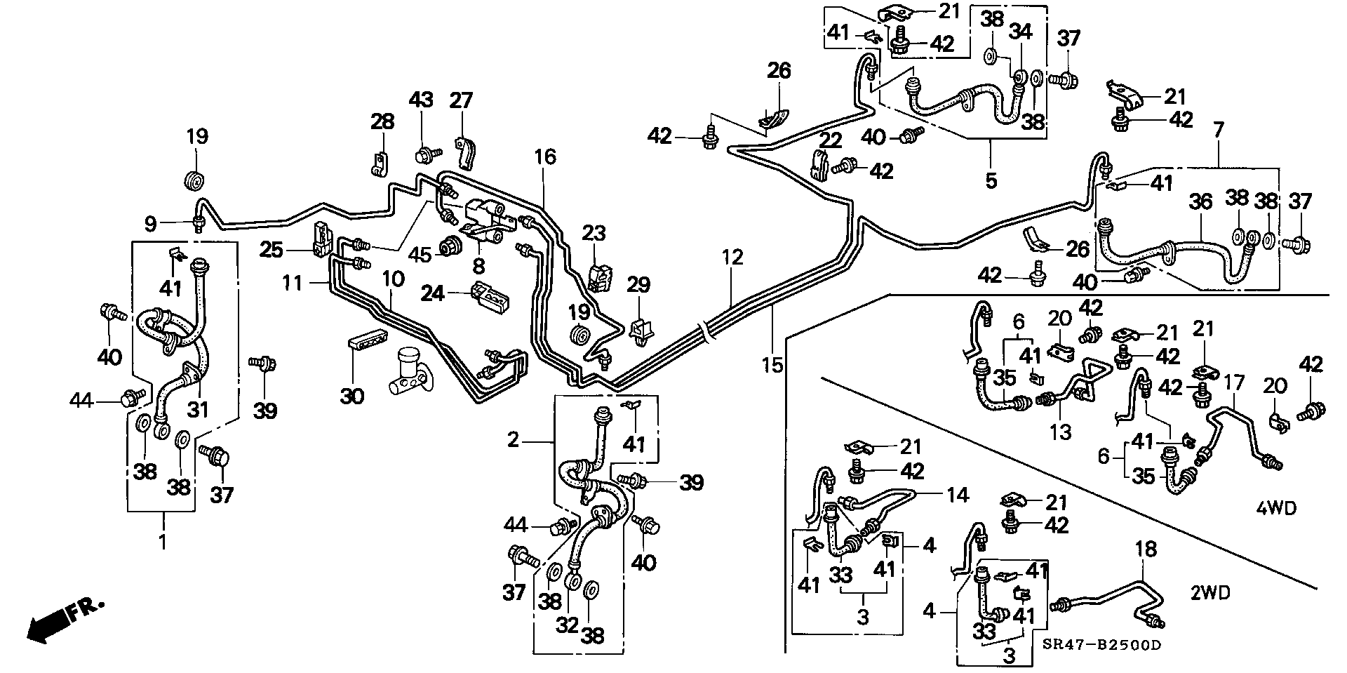 Honda 46411-SR3-023 - Спирачен маркуч vvparts.bg