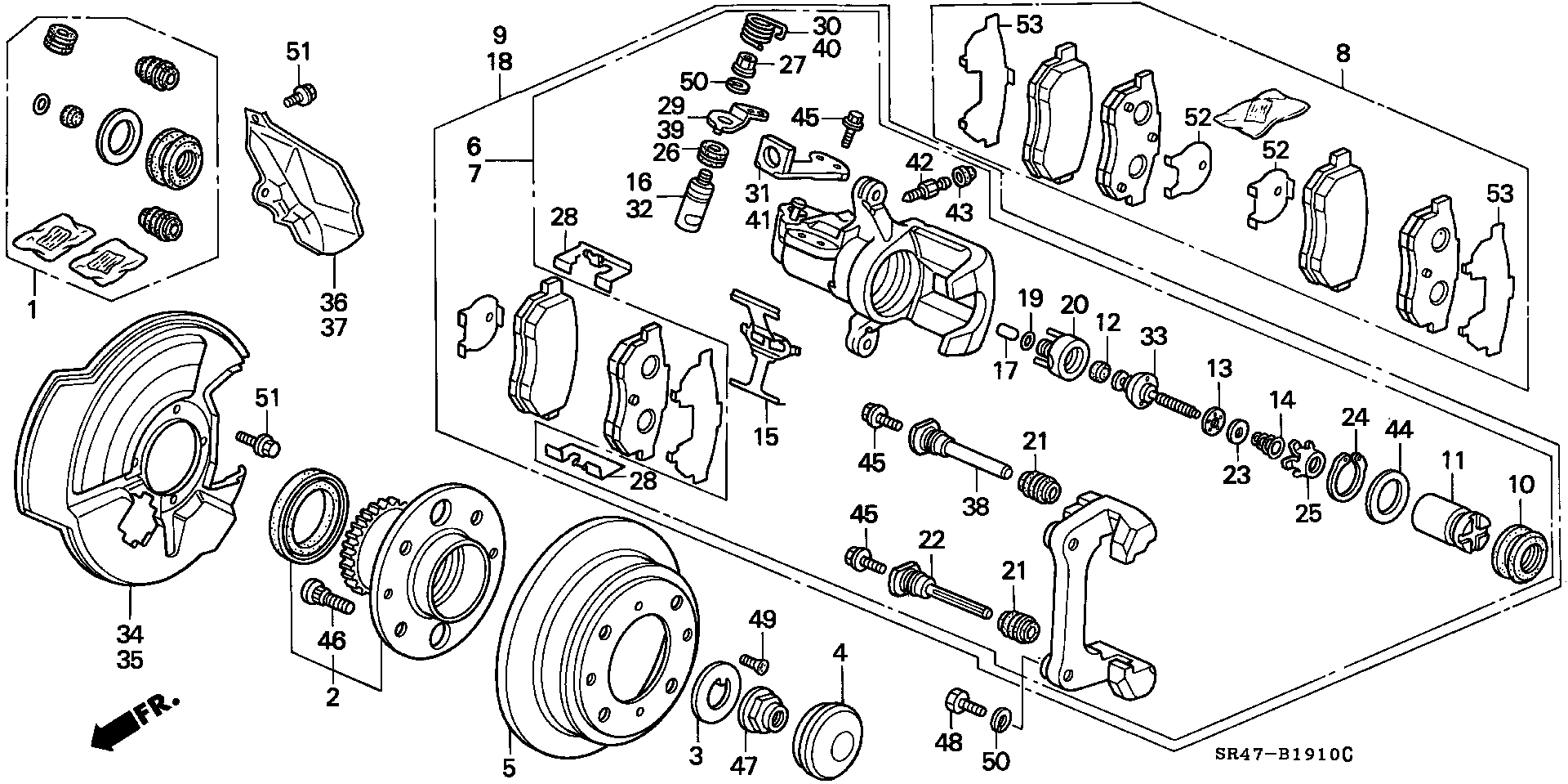 FORD 42200SR3A53 - Комплект колесен лагер vvparts.bg