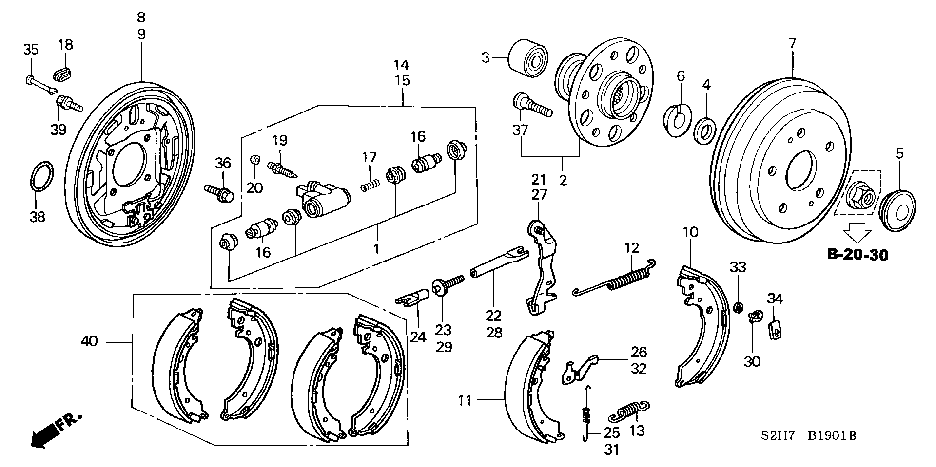 Suzuki 43053SM4E50 - Комплект спирачна челюст vvparts.bg