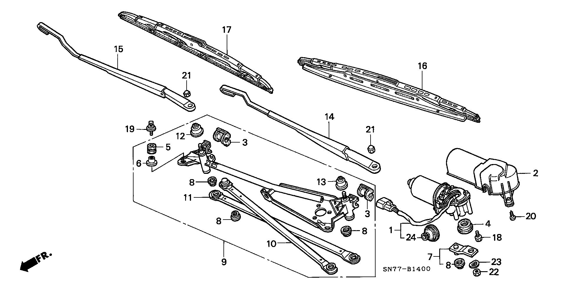 Honda 76630-SN7-E05 - Перо на чистачка vvparts.bg