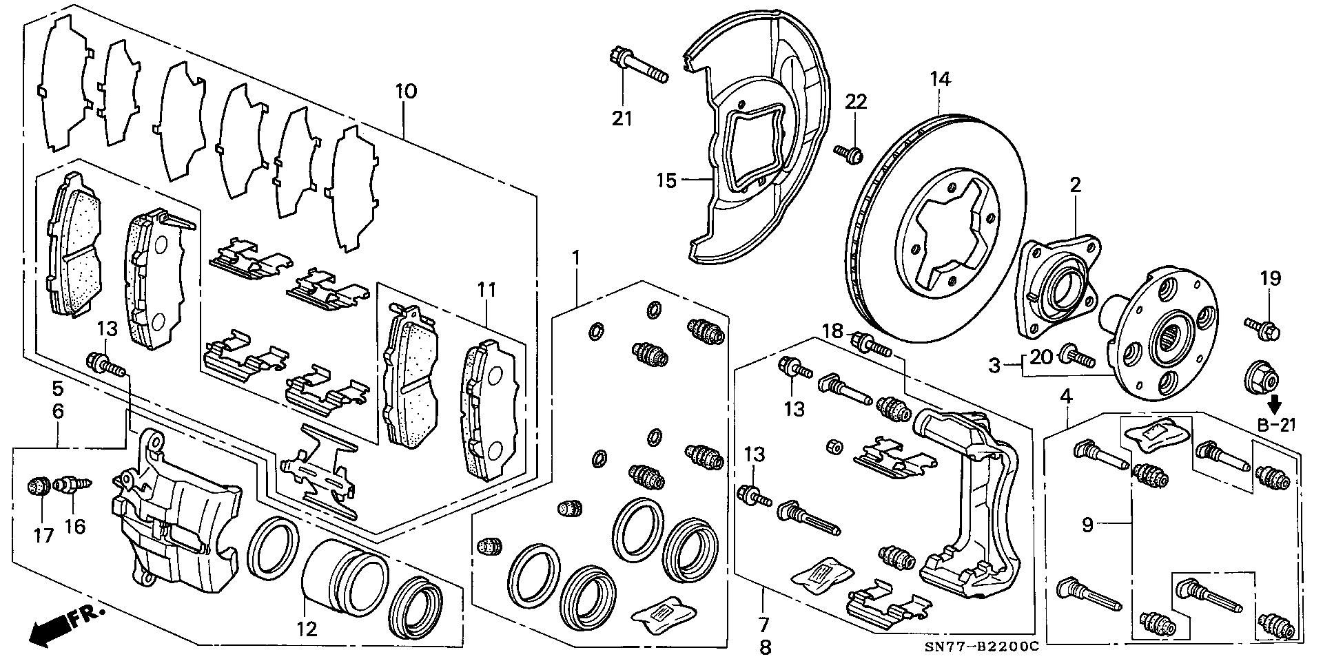 Honda 44200-SN7-008 - Комплект колесен лагер vvparts.bg