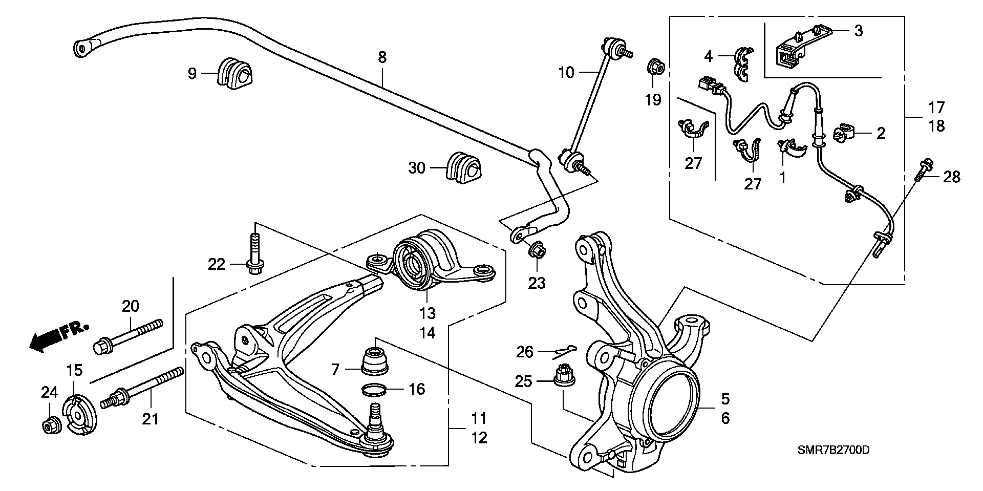 Honda 51307SMTE11 - Лагерна втулка, стабилизатор vvparts.bg