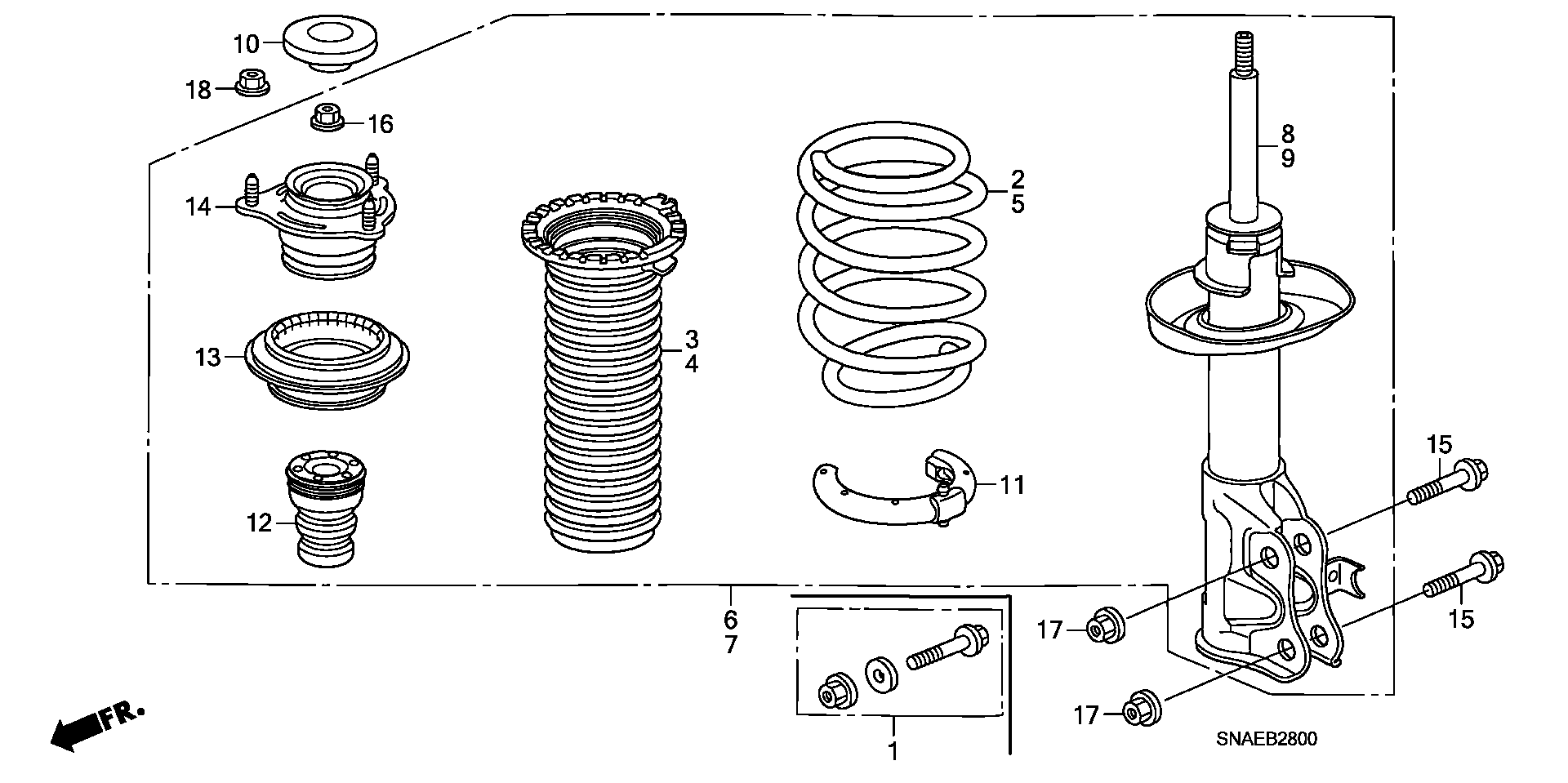 Honda 51722-SNA-905 - Ударен тампон, окачване (ресьори) vvparts.bg