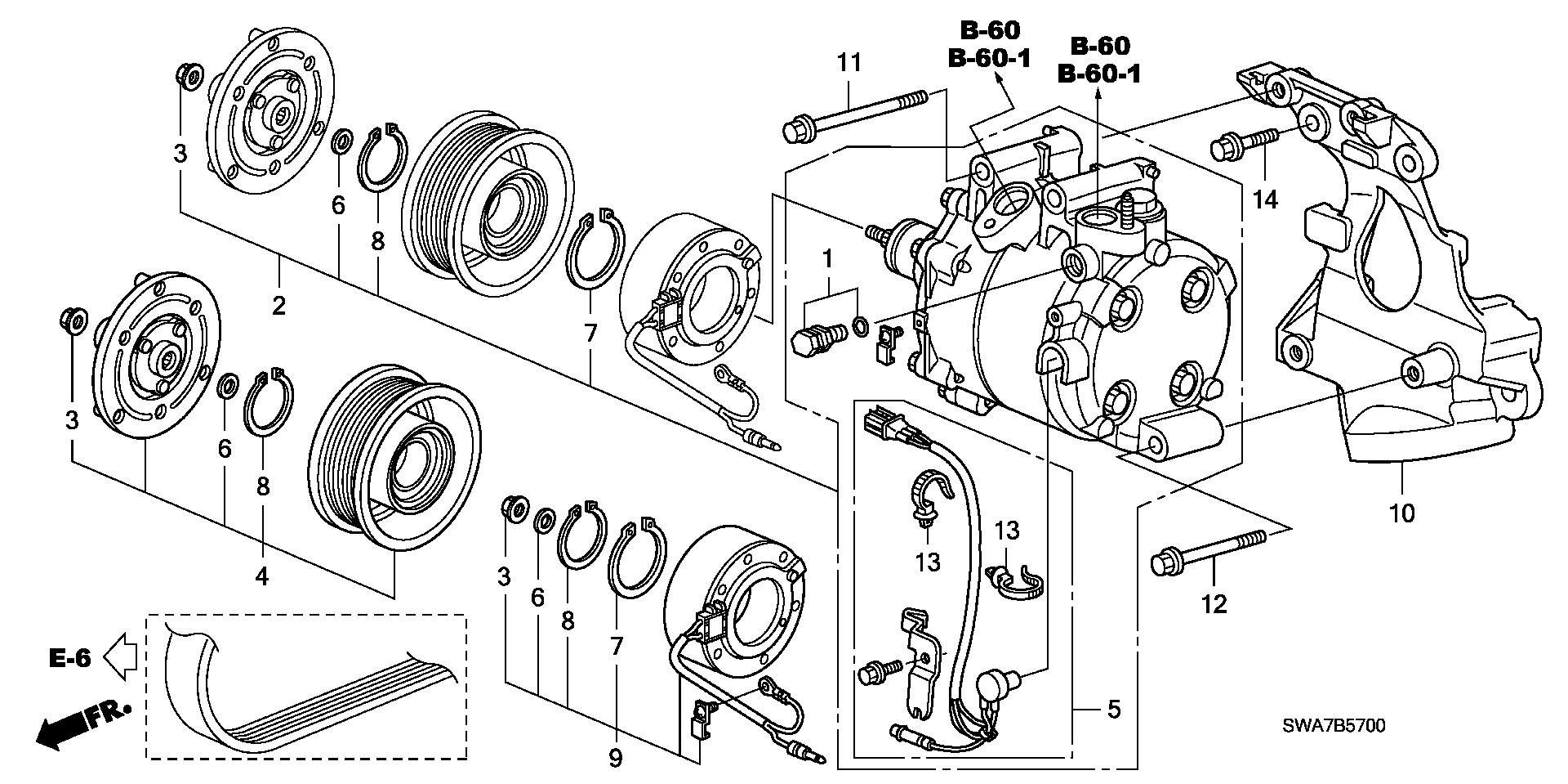 Honda 38 810 RZV G02 - Компресор, климатизация vvparts.bg