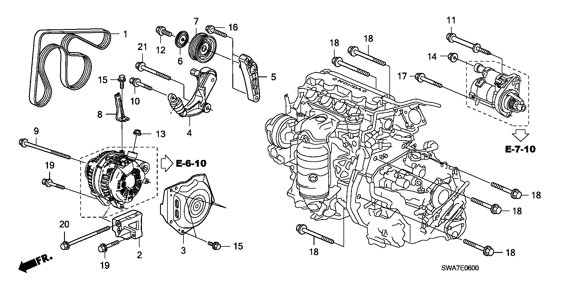 HONDA (GAC) 31170-RZP-G01 - Ремъчен обтегач, пистов ремък vvparts.bg