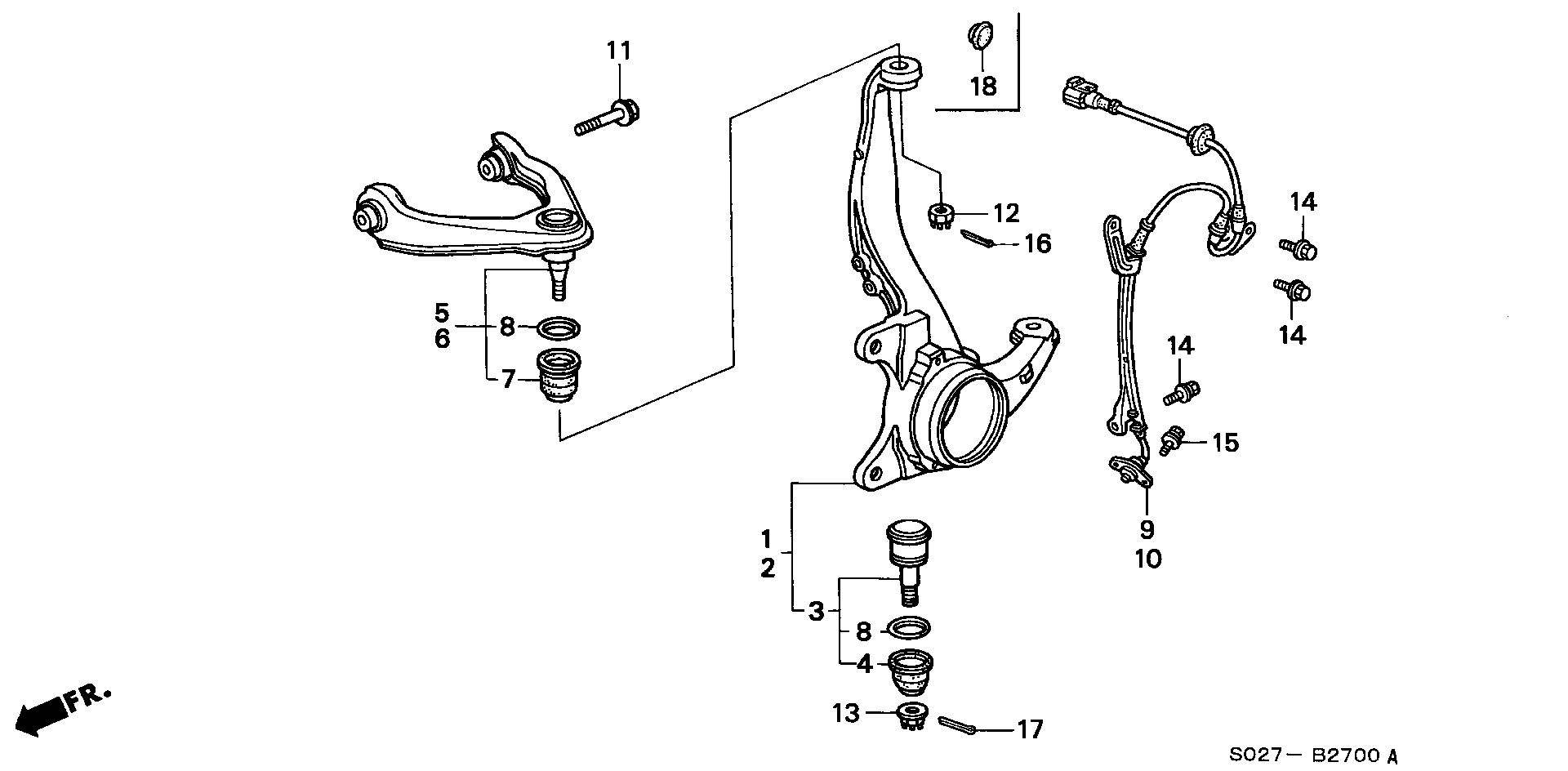 Honda 51450-S01-023 - Носач, окачване на колелата vvparts.bg