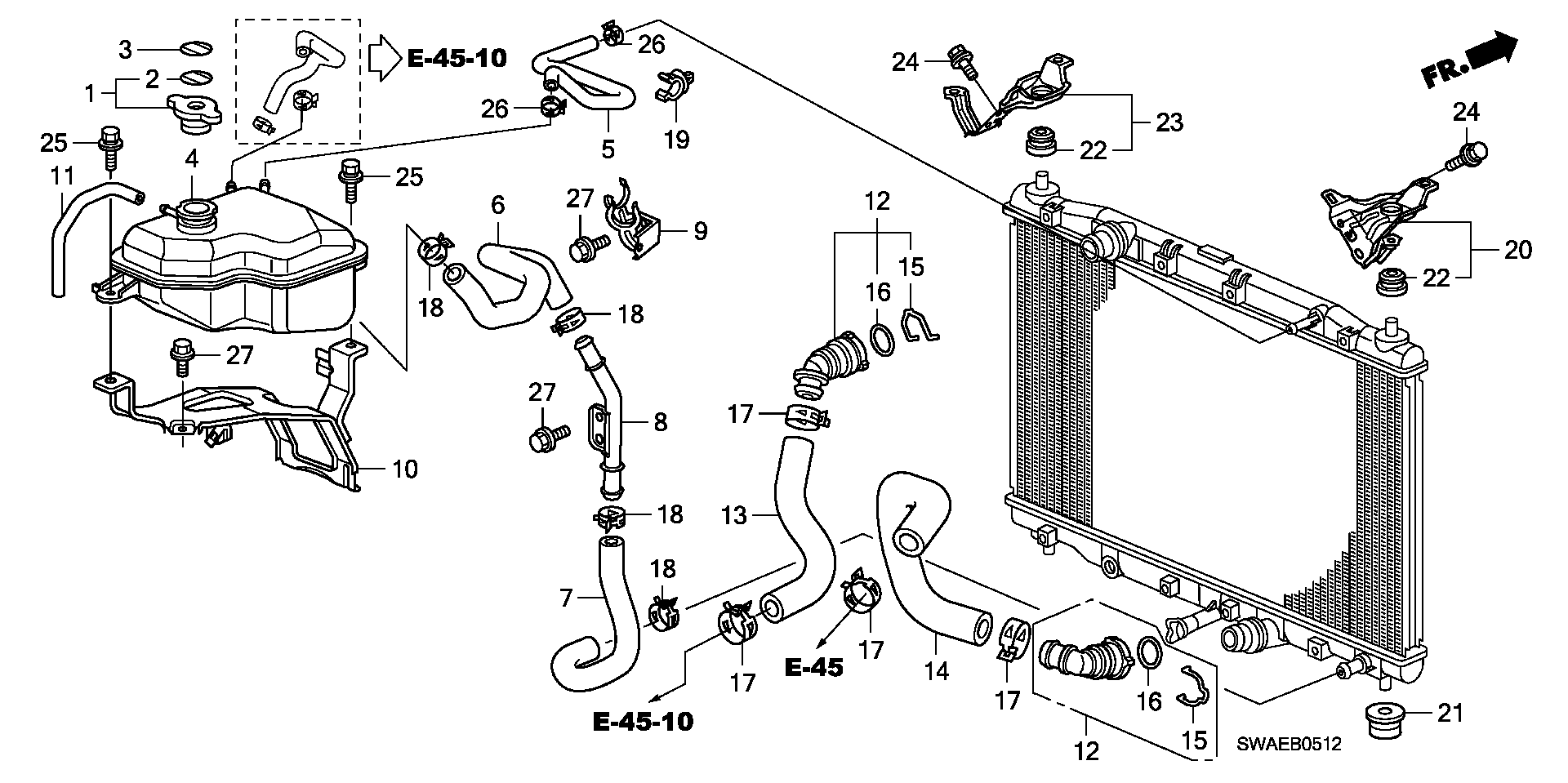 Honda 19045RBDE01 - Капачка, радиатор vvparts.bg