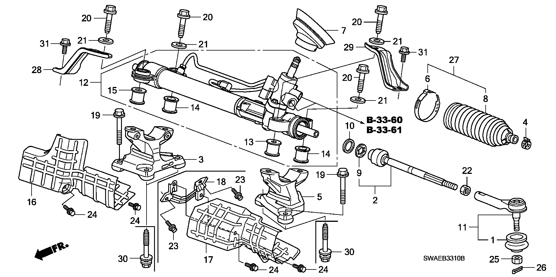 Honda 53601SWYG02 - Кормилна кутия vvparts.bg