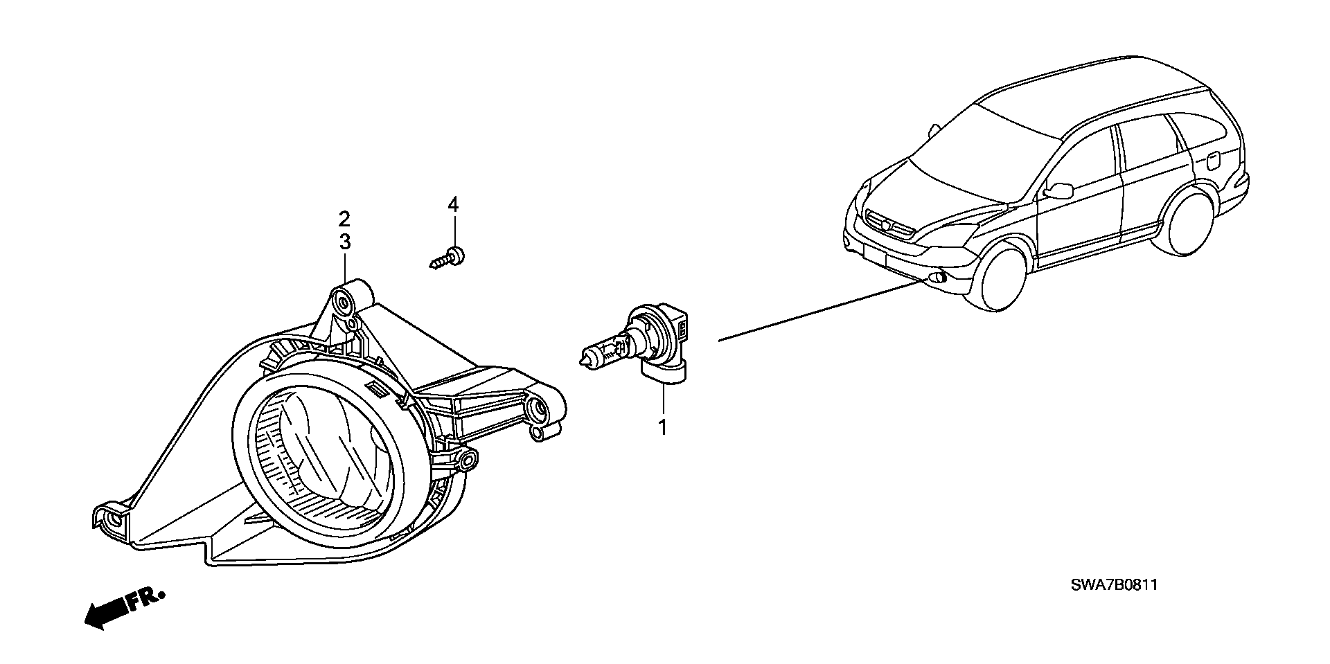 Honda 33165-SMG-E01 - Крушка с нагреваема жичка, фар за осветяване при завиване vvparts.bg