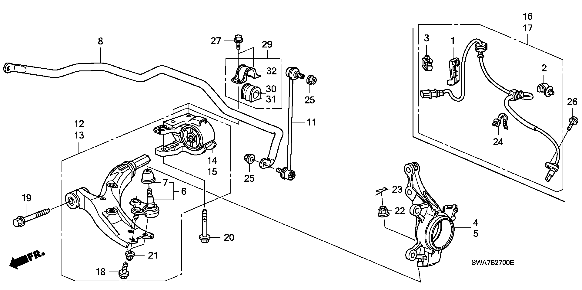 Honda 51350SWAE11 - Носач, окачване на колелата vvparts.bg