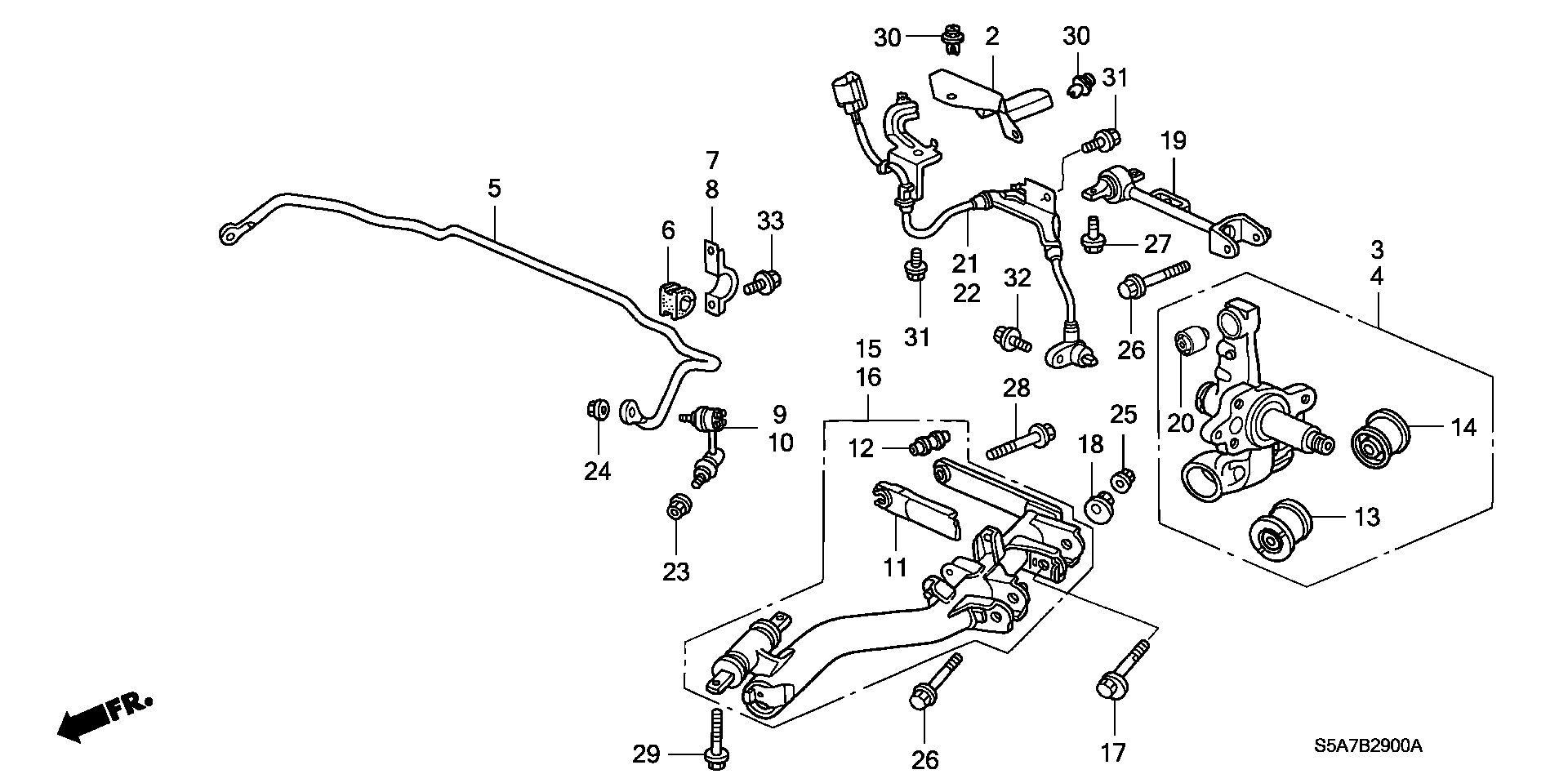 Honda 52371-S5A-A13 - Тампон, носач vvparts.bg