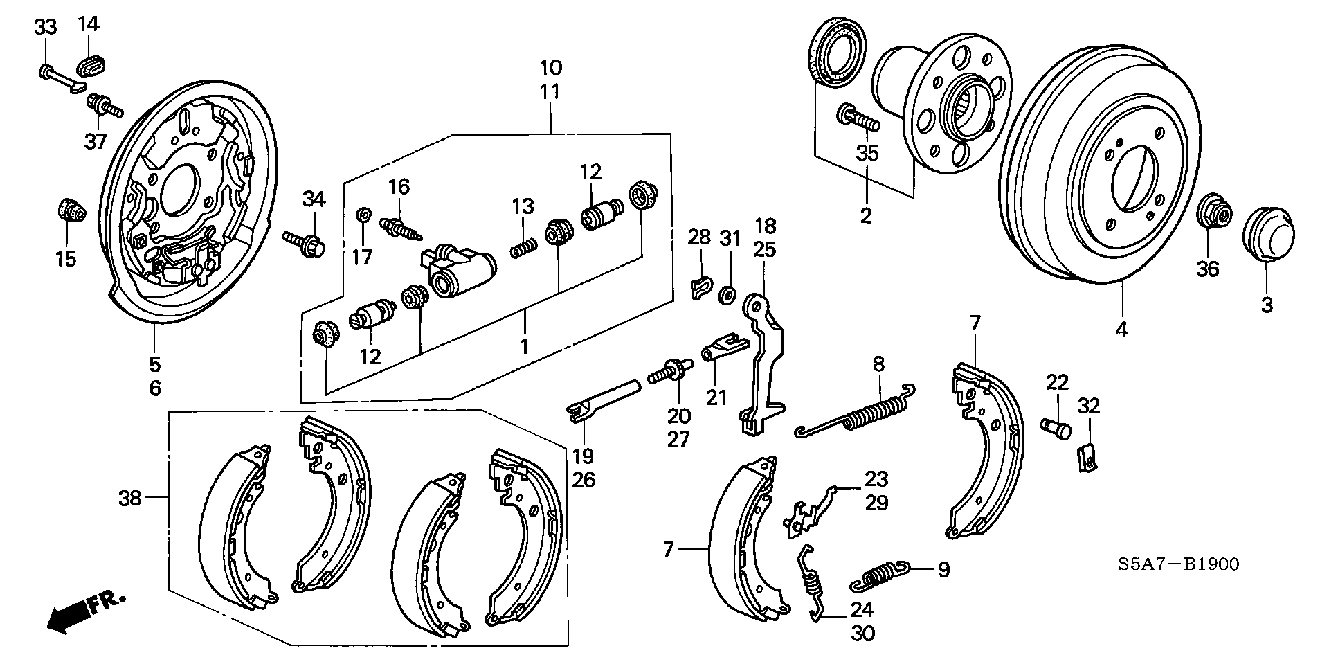 Honda 43301-S5A-003 - Спирачно цилиндърче на колелото vvparts.bg