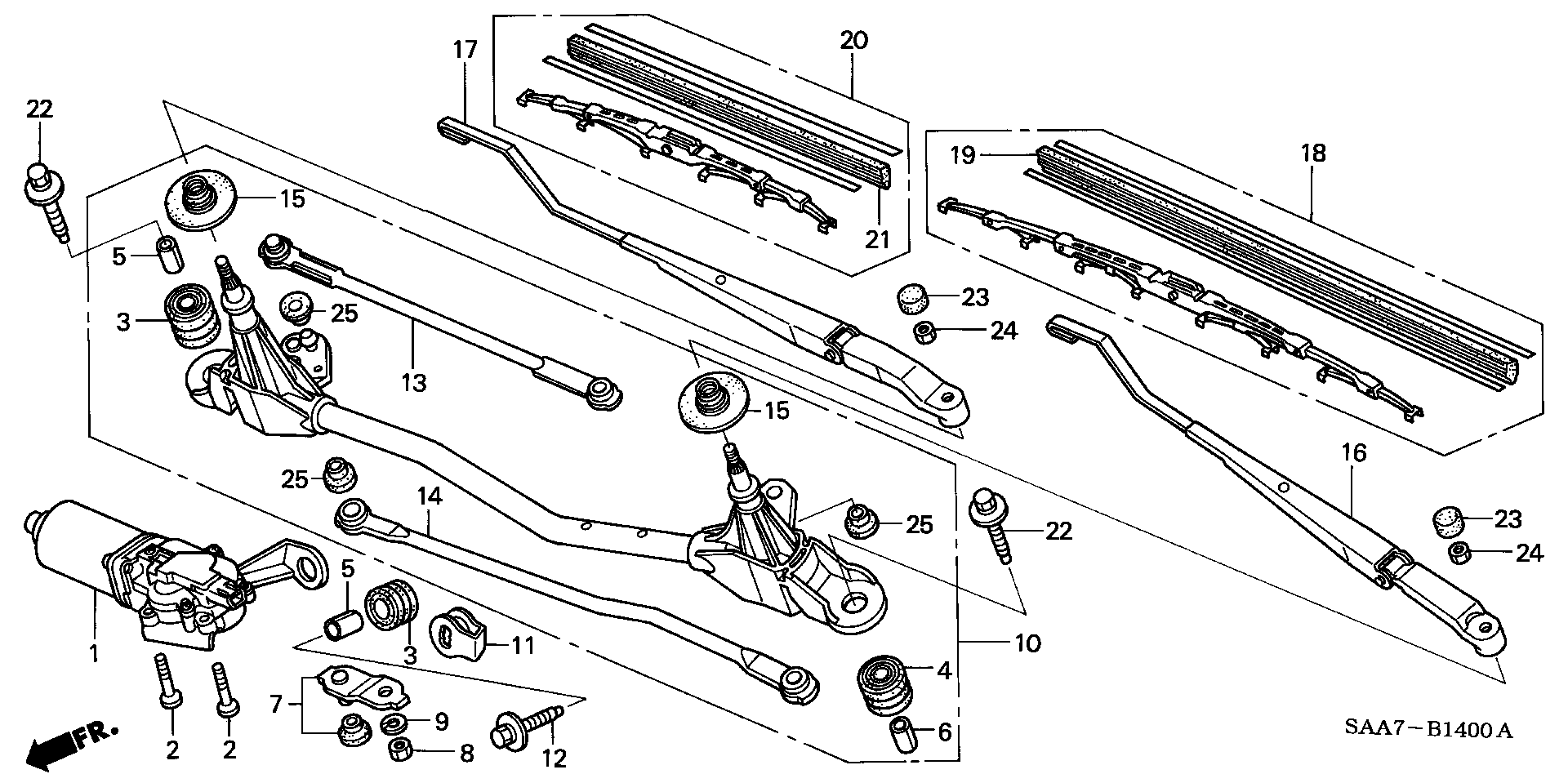 Honda 76630SAAG01 - Перо на чистачка vvparts.bg