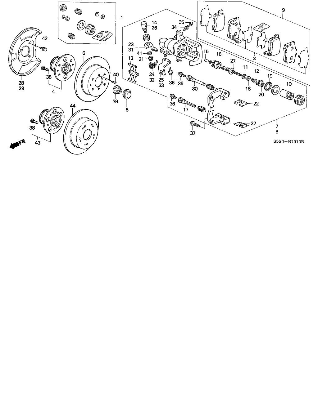 Honda 43022-S6D-000 - Комплект спирачно феродо, дискови спирачки vvparts.bg