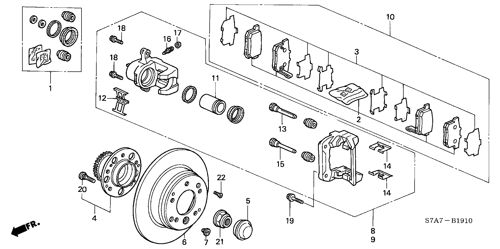 Honda 06430-S3N-E50 - Комплект спирачно феродо, дискови спирачки vvparts.bg