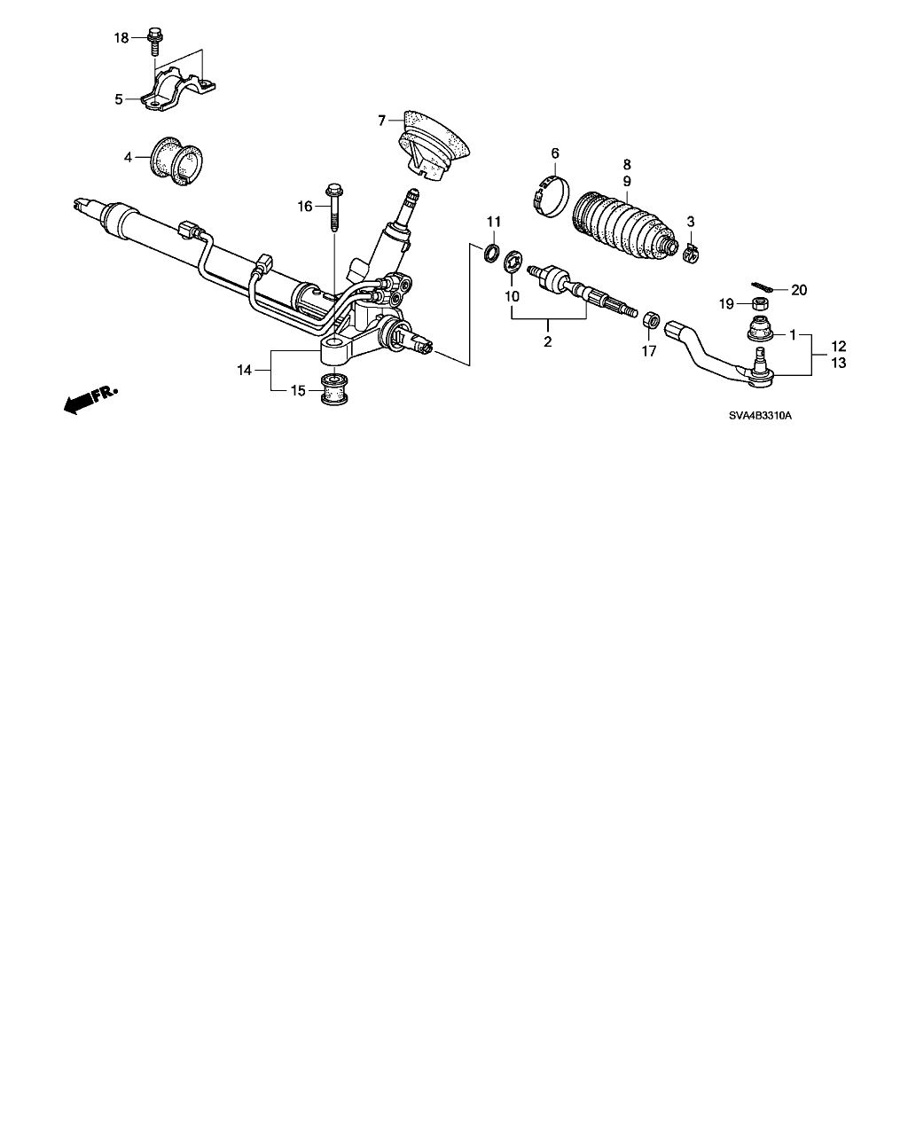 Honda 53010-SNE-A01 - Аксиален шарнирен накрайник, напречна кормилна щанга vvparts.bg