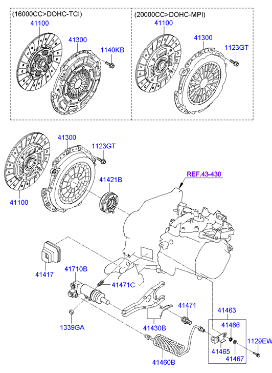 Hyundai 41421-23010 - Комплект съединител vvparts.bg