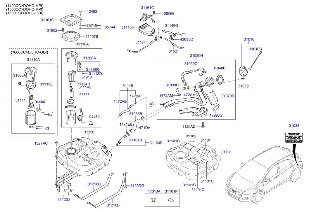 Hyundai 311111G500 - Горивна помпа vvparts.bg