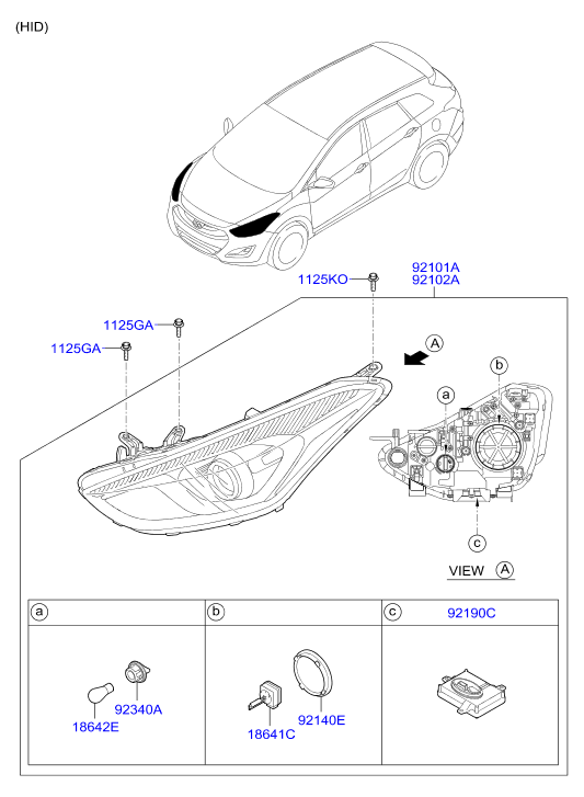 KIA 921662V000 - Крушка с нагреваема жичка, фар за движение през деня vvparts.bg