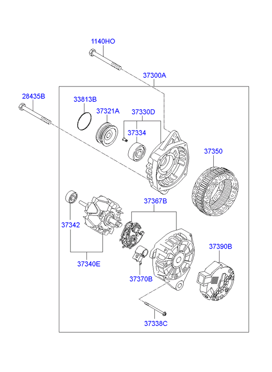 Hyundai (BEIJING) 37300-2A850 - Генератор vvparts.bg