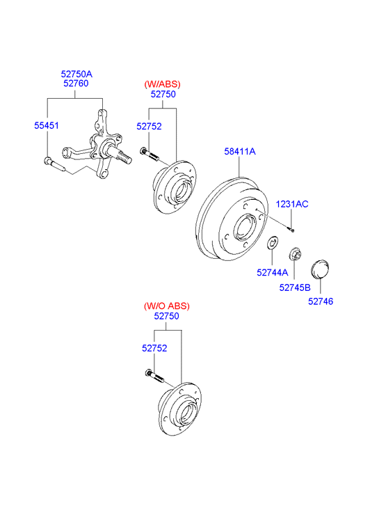 Hyundai 5841125201 - Спирачен барабан vvparts.bg