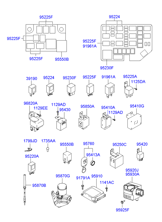 Hyundai 952253B500 - Реле, ABS vvparts.bg