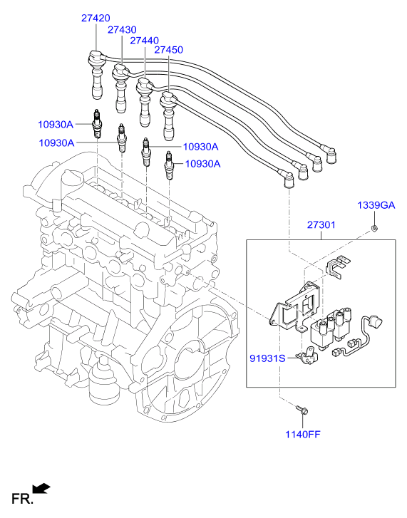 Hyundai 18848 10080 - Запалителна свещ vvparts.bg